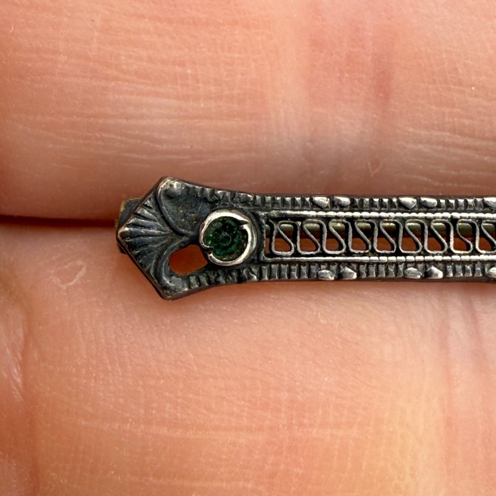Vintage Sterling Silver Bar Brooch - Picture 4 of 14